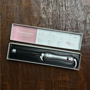 The Beachwaver Co. Rotating Curling Iron 1” Barrel- Black and Silver